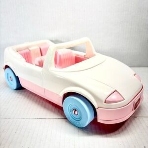 Vintage Playskool Doll House Sports Car Convertible 1593 Mattel 1992 Pink White
